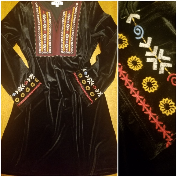 Velvet Embroidered Dress/Tunic - Picture 2 of 6